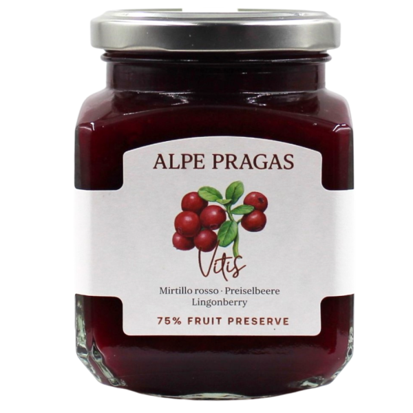 Fruchtaufstrich Preiselbeere 335g Alpe Pragas
