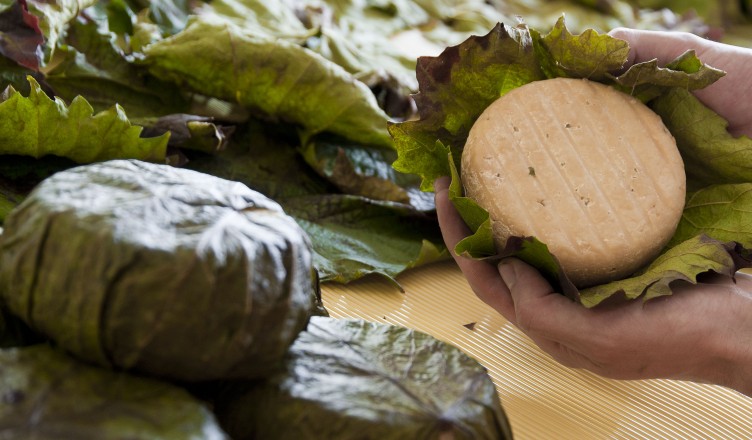 Rezept: Karamellisierte Kirschtomaten mit Ziegenkäse in Weinblätter