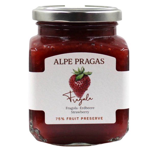 Fruchtaufstrich Erdbeere 335g Alpe Pragas